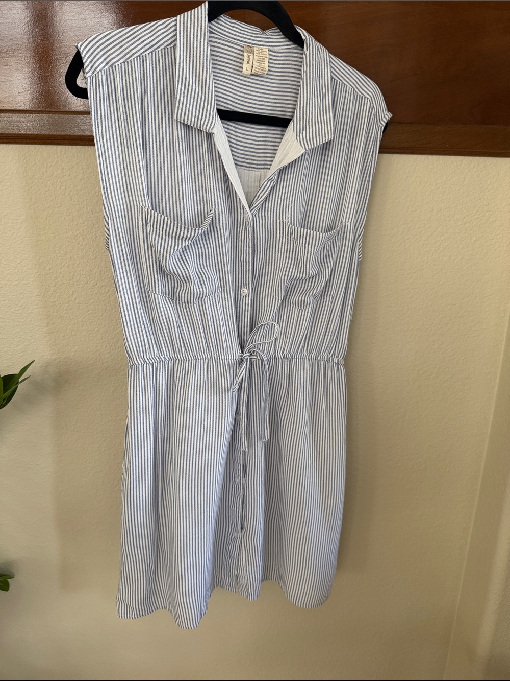 Japna Dress Blue & White Sleeveless